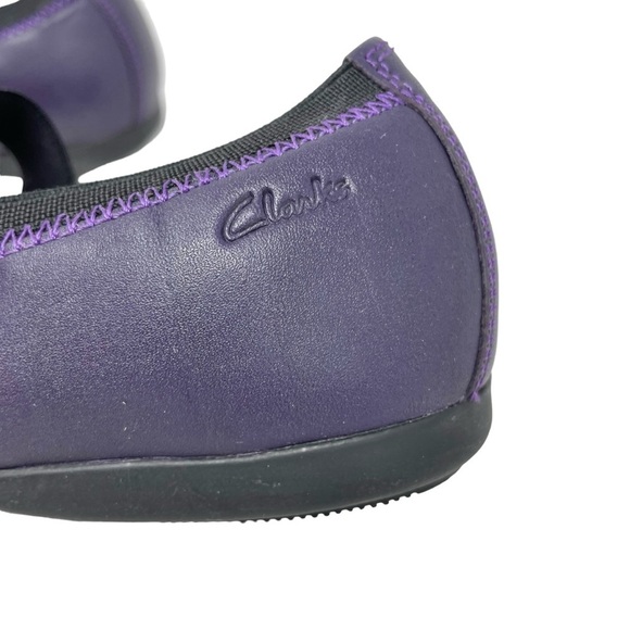 Clarks Purple Leather Ballet Bow Mary Jane Flats Size UK 4/ EU 36/ US 5.5 - Picture 6 of 11
